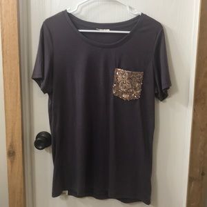 Soft tee - glitter pocket